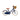 Vélo enfant BeBikeen 16 pouces bleu marine pour enfants de 4 à 6 ans, léger, élégant et sûr avec panier en osier naturel, vue de profil droit.