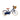 Vélo enfant Bebikeen 16 pouces bleu marine léger, 4 à 6 ans, profil droit équipé de roues stabilisatrices et panier en osier naturel.