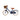 Vélo léger enfant Bebikeen 16 pouces bleu marine, 4 à 6 ans, profil gauche avec selle marron en simili cuir et panier en osier.