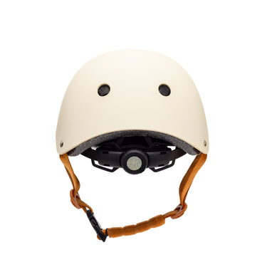 Casque vélo enfant BeBikeen XS crème, 2 à 6 ans, vue arrière avec molette réglable.