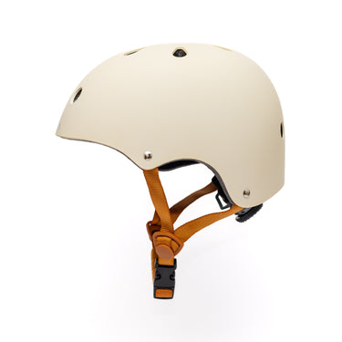 Casque vélo enfant BeBikeen XS crème, vue de profil, conçu pour enfants de 2 à 6 ans.