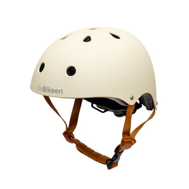 Casque vélo enfant BeBikeen crème, taille XS, adapté aux enfants de 2 à 6 ans.