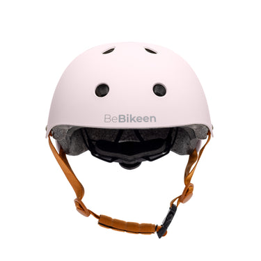 Casque vélo enfant BeBikeen XS rose, vue de face, pour enfants de 2 à 6 ans.