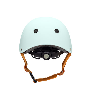 Casque vélo enfant BeBikeen XS turquoise, 2 à 6 ans, vue arrière avec molette réglable pour ajuster le tour de tête.